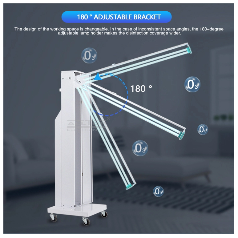 LÁMPARA DE ESTERILIZACIÓN POR LUZ ULTRAVIOLETA UVC + OZONO PEDESTAL 150W